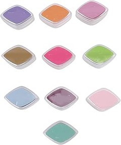 Comparativa de tampones de tinta grande y pequeños para manualidades infantiles
