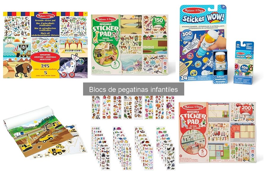 Diferentes tipos de blocs de pegatinas infantiles