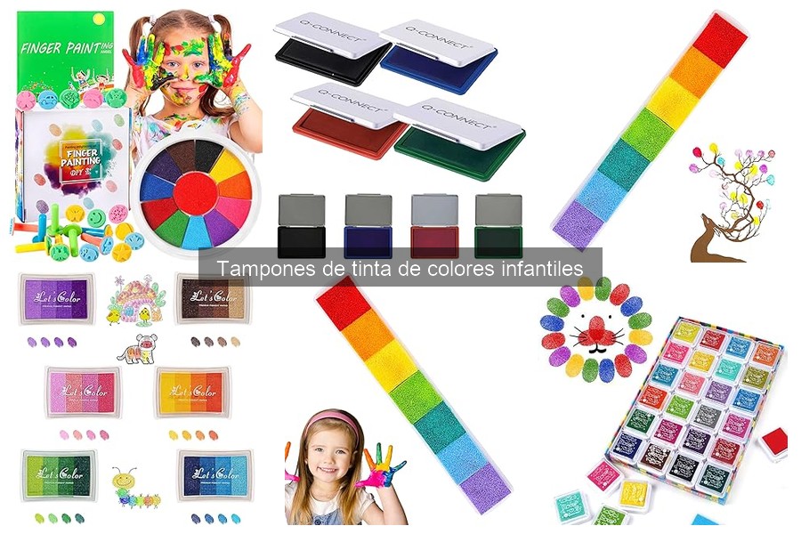 Ideas creativas con tampones de tinta de colores infantiles