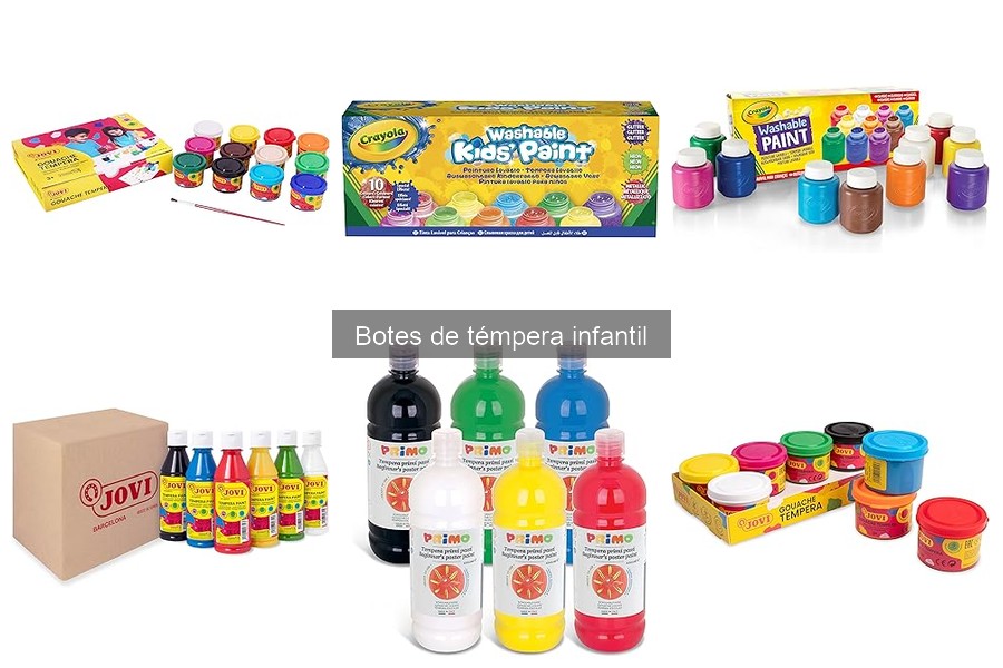 Tipos de botes de témpera para manualidades infantiles