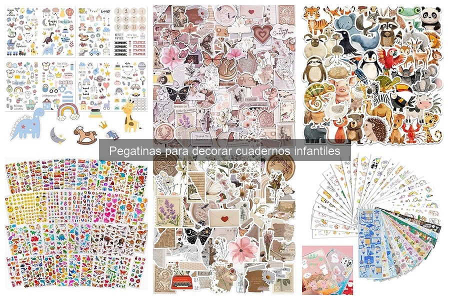 Tipos de pegatinas para decorar cuadernos infantiles