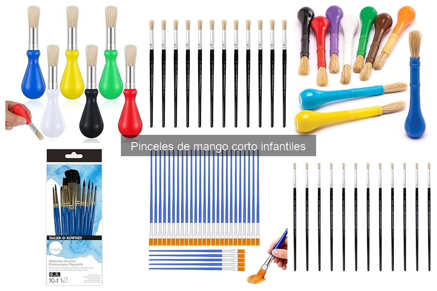 Tipos de pinceles de mango corto para manualidades infantiles