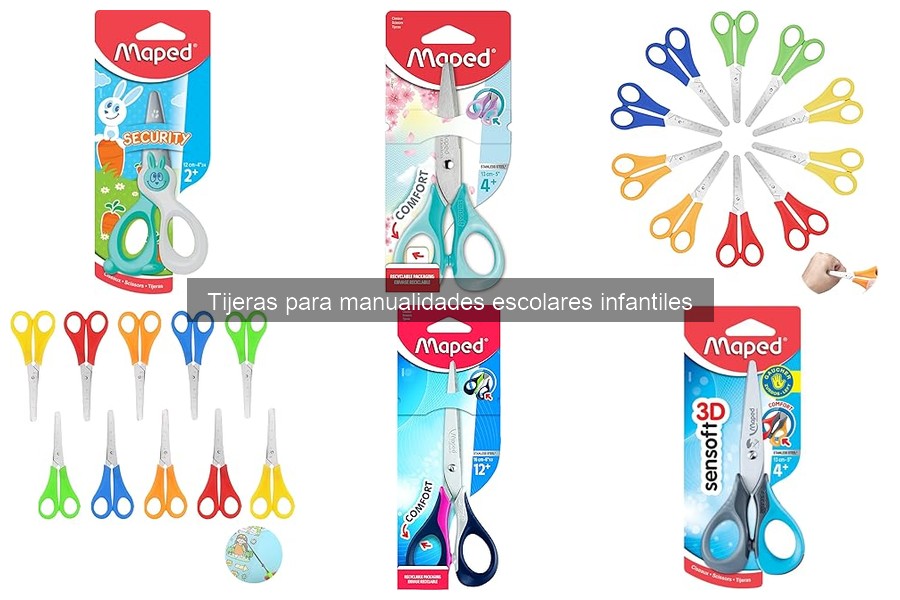 Tipos de tijeras para manualidades escolares infantiles